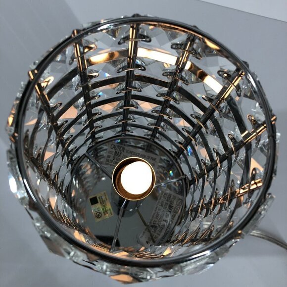 SILVER & Sparkly Bling Crystals Small Acccent Table Lamp - 4.5 W x 7.5 H - Picture 10 of 10